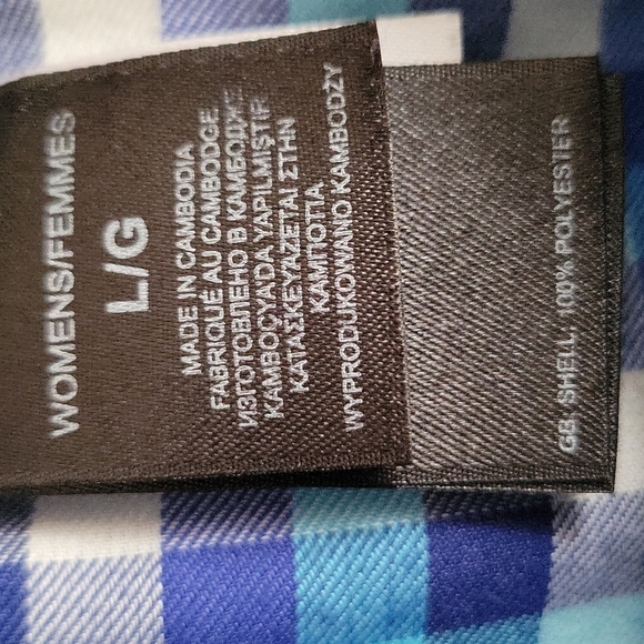 The North Face || Snap Flannel Woman's Sz L Blue White - Picture 5 of 10